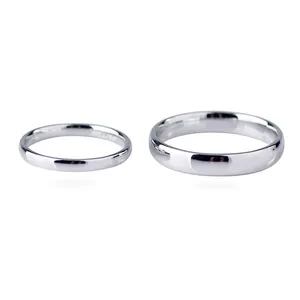 Wholesale Wedding Plain Ring Band in PT950 Engraved Couple Ring Set for Wedding Engagement Ring Bands