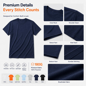 T-shirt de performance unisexe avec logo personnalisé, respirant, léger, anti-transpiration, vêtements de sport pour la salle de sport, vente en gros, tailles S-4XL, orange - Product Image 4