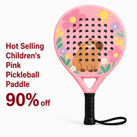 Raquette de padel ronde en fibre de verre 38 mm, facile à contrôler, avec sac de transport pour les enfants juniors et les produits de divertissement sportif familial