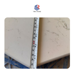 Bianco Carrara แผ่นควอตซ์สีขาว4044หินเทียมสไตล์หินอ่อนสำหรับเคาน์เตอร์ห้องนอนของโรงแรม - Product Image 3