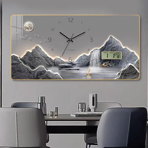 Superior Sense - <span class=keywords><strong>Pintura</strong></span> Decorativa de <span class=keywords><strong>Paisaje</strong></span> de Restaurante Chino, <span class=keywords><strong>Pintura</strong></span> Decorativa para Decoración del Hogar, Reloj de Pared con Calendario Perpetuo - Product Image 4