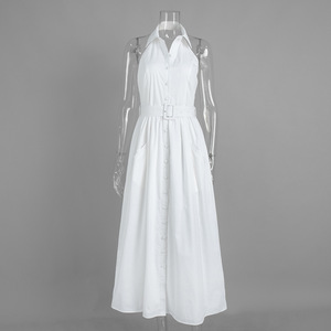 <span class=keywords><strong>Robe</strong></span> longue personnalisée Printemps 2026, style licou, <span class=keywords><strong>dos</strong></span> nu, épaules dénudées, col cranté, OEM/ODM par une usine <span class=keywords><strong>de</strong></span> vêtements chinoise - Product Image 5