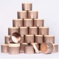 Hochwertige leere runde Metalldosen in Mattschwarz, Champagnergold und Weiß für Kerzen, 4oz, 8oz, 16oz Weißblechdosen mit Deckel