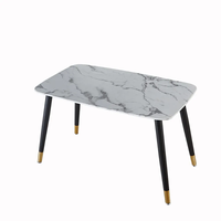 Table à manger en marbre sur pieds en métal table de salon de luxe tables à manger