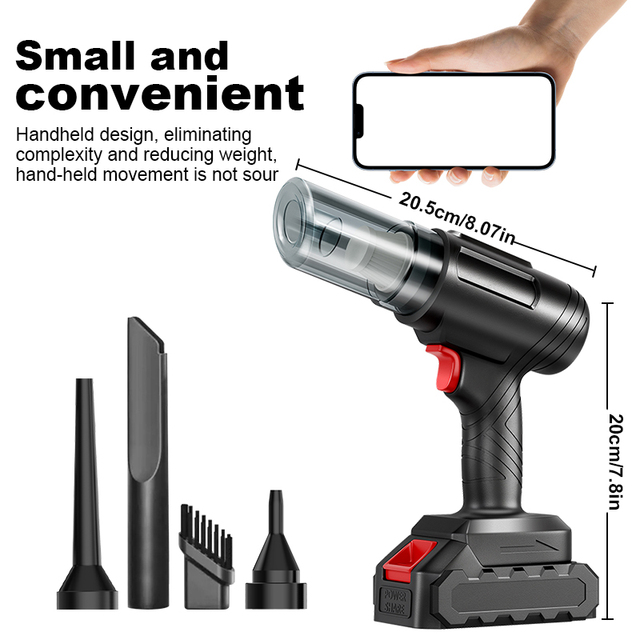 Custom Color & Logo Portable Cordless Rechargeable Vacuum Cleaner Powerful Handheld for Car Interior Home Office Dust Removal
