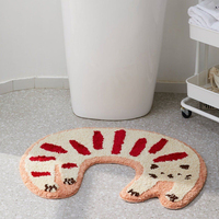 Tapis de bain touffeté antidérapant en microfibre douce et absorbante, design OEM, pour chambre d'enfant, motif mignon et moelleux