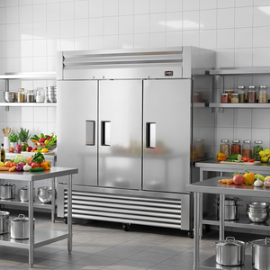 Коммерческий двухдверный вертикальный холодильник-морозильник для замороженных продуктов для гостиничных кухонь - Product Image 3