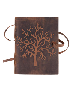 Journal en cuir gaufré Arbre de Vie, fait main, style vintage, avec pages vierges pour écrire, dessiner, croquis et voyages - Product Image 1