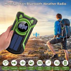 Factory Multifunction Solar Hand Crank Radio IPX5 Waterproof 4000mAh Power Bank NOAA FM AM SW BT Radio with Flashlight - Product Image 4