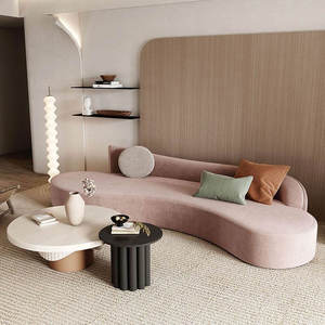Canapé <span class=keywords><strong>en</strong></span> tissu personnalisé Canapé de salon rond Canapé d'angle incurvé de luxe Canapé confortable et épais de forme spéciale - Product Image 4