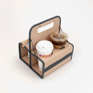 Portavasos Aislado Reutilizable Personalizado OEM, Portavasos de Poliéster Impermeable para 4 Bebidas, Plegable, para Entrega de Alimentos - Product Image 2