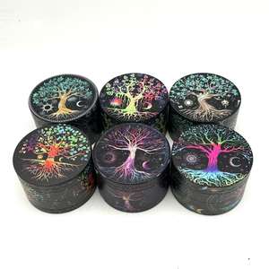 Molino de Hierbas de Aleación de Zinc Metálico de 63 mm con Logotipo Personalizado Jinlin, Molinillo de Tabaco de 4 Capas Plano con Logotipo Personalizable, Gran Venta - Product Image 6