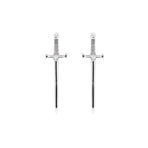 Punk <b>Sword</b> Drop Earrings Antique <b>Silver</b> Plated Alloy Unisex Fashion Jewelry - Product Image 1