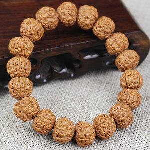 Bracelet en graines de Bodhi Vajra indonésien, 24 perles, motif floral, simple brin, unisexe, bijoux religieux, bracelet de collection - Product Image 2