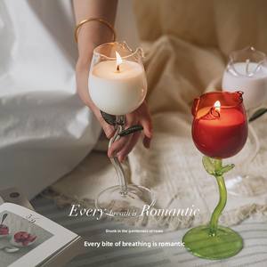 Romántica vela de libro perfumada 'Rose Love' para Navidad Día de San Valentín compromiso vela de cristal nicho linterna titular caja de regalo para - Product Image 6