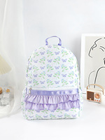Mochila Escolar Princesa con Diseño Floral y Lazo, Impermeable, Mediana, para Mujer