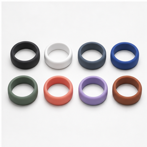 Lot de 8 protections pour anneaux Oura Ring 4 Gen 3, ensemble de protections en silicone assorties pour deux, partagez et échangez les couleurs, S M L - Product Image 1