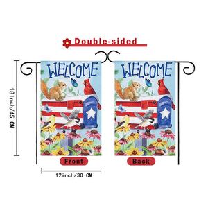 2024 di fabbrica nuovo modello 12x18 rosso bianco strisce stelle americane cardinali scoiattolo Memorial giorno giardino bandiera cortile - Product Image 1