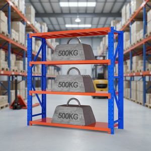 Estanterías Metálicas Ajustables de Bajo Costo <span class=keywords><strong>Sin</strong></span> Pernos y Estanterías Metálicas de Servicio Mediano para Almacenamiento en Almacenes - Product Image 4