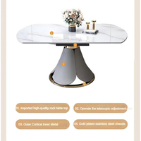 Meubles de salle à manger de luxe modernes pour hôtel et restaurant, table ronde extensible et pliable pour 6 personnes, idéale pour appartement, vente chaude