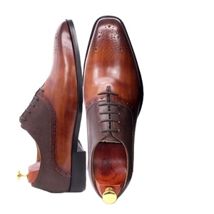 Chaussures en cuir pour hommes 2026 Brook Oxford, style patchwork, formelles, britanniques, à enfiler, bout pointu, vente en gros transfrontalière - Product Image 1
