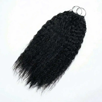 Extensions de cheveux humains pré-séparées pour tresses, style kinky straight, effet plume, sans nœuds, invisibles, très demandées par les fournisseurs