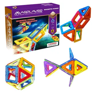 Set Hadiah Anak Pabrikan Mainan Plastik Aman Mainan Blok Bangunan Magnetik 3d untuk Anak-anak