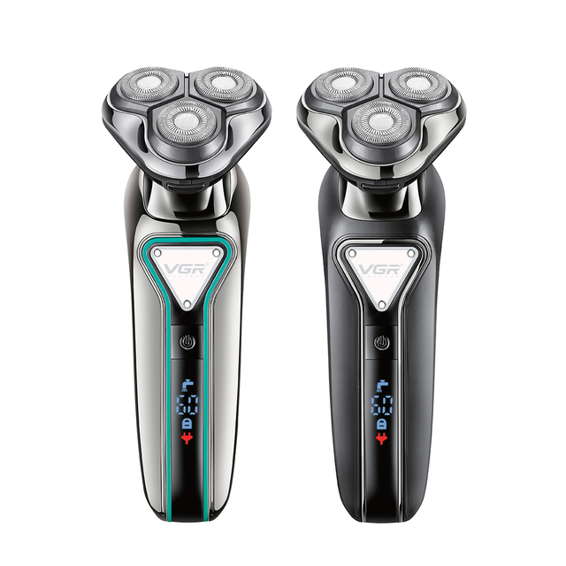 VGR V-323 USB Charging Rechargeable Rotary Electric Shaver Waterproof Cordless Triple Blade Shavers for Men