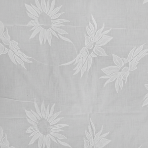 Meilleure vente : Tissu léger en coton peigné blanc imprimé, motifs floraux inspirés des tournesols, pour robes femme et fille, vente en gros - Product Image 1