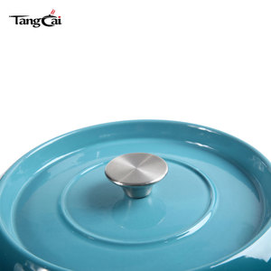 <span class=keywords><strong>Cocotte</strong></span> <span class=keywords><strong>en</strong></span> <span class=keywords><strong>fonte</strong></span> émaillée personnalisée pour cuisine, avec double poignée, couvercle <span class=keywords><strong>en</strong></span> céramique, revêtement antiadhésif, compatible cuisinière - Product Image 4
