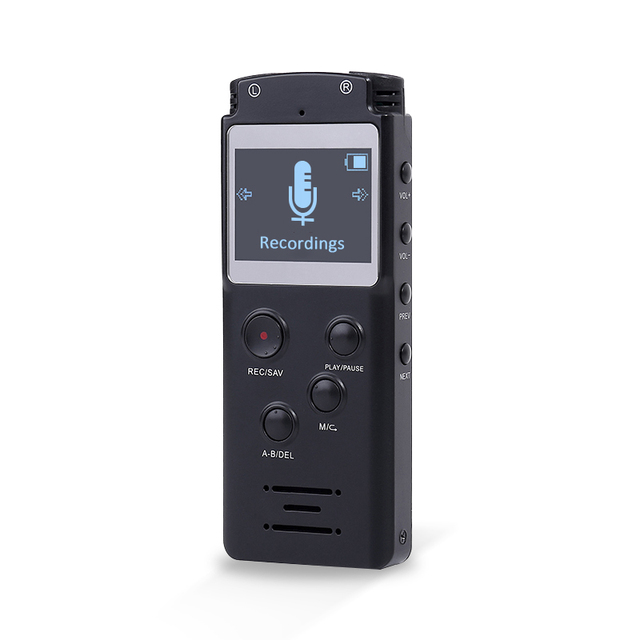 1.4 Inch Large Screen Audio Recording Device Dual Microphone Stereo Recording Quality 16GB Digital MP3 Voice Recorders
