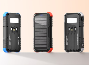Banque d'alimentation <span class=keywords><strong>solaire</strong></span> 20000mAh Chargeur de téléphone <span class=keywords><strong>solaire</strong></span> portable avec lampe torche LED Charge rapide Batterie de secours pour tous les téléphones mobiles - Product Image 3