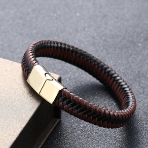 New Arrival Men Genuine Leather Bracelet <b>Accessory</b> Hand Jewelry Vintage Handmade <b>Braided</b> Leather Bracelet - Product Image 6