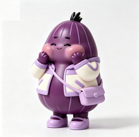 Figurine Personnalisée en PVC et ABS en Forme d'Aubergine de Dessin Animé, Statue Artistique Fabriquée en Chine, Figurine de Designer Personnalisée OEM pour Vente en Gros de Marques