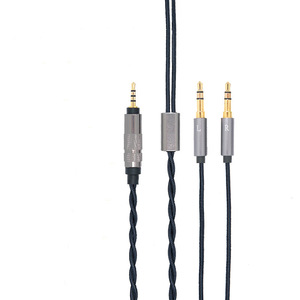 Cable de audio Hifiman de 3,5 mm a doble 3,5 mm, 120 cm, conectores metálicos trenzados para HE400 HE400i Sundara - Product Image 2