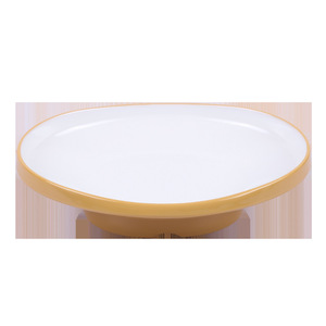 Melamine Dinnerware Set Yellow Round Durable Daily Use - Product Image 5
