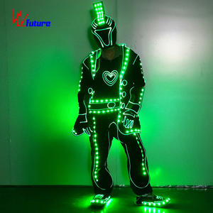 Vente chaude Glowing Dance Stage Performance Dj Costumes Fibre Optique Lumineux Vêtements Led Light up Hommes Costumes - Product Image 3