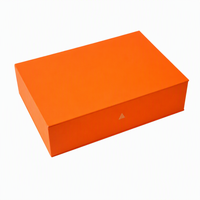 Coffret Cadeau de Thé Orange Mat de Luxe avec Intérieur Matelassé et Logo Doré, Emballage Personnalisé OEM ODM