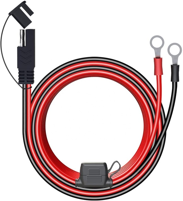Customized 18Awg SAE Connector Cable 12V Fused Battery Charging Power Extension Solar Panel DIY Copper Conductor XLPE Insulation