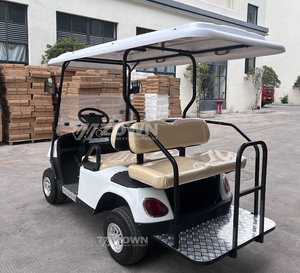 Carrito de Golf Eléctrico Clásico Blanco de 4 Plazas, Vehículo Utilitario para Carreteras en Buen Estado, para Club Privado - Product Image 3