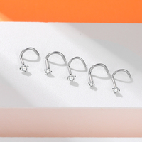 Clou de Nez 20G/18G en Acier Chirurgical 316L, Piercing Anneau de Nez à Griffes CZ, Vis de Nez pour Piercings de Narine, Bijoux de Corps Nariz pour Femmes et Hommes