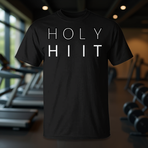 Camiseta Holy HIIT Negra Unisex de Algodón de Secado Rápido con Cuello Redondo y Manga Corta para Entrenamiento y Fitness - Product Image 2