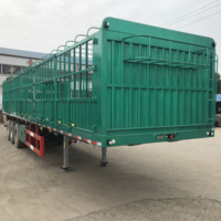 Semi-remorque à ridelles JINFENG en acier à 2/3/4 essieux, avec train de roulement robuste et couleur personnalisée, pour le transport de bétail/fruits et légumes