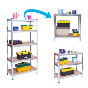 מדף איכותי בן 5 קומות 180x90x40 ס\\\"מ, מדפים תעשייתיים למחסן, מדפים ללא ברגים, מדף מגולוון - Product Image 4