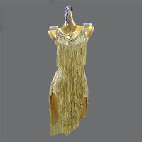 Robe de danse latine personnalisée pour femmes, costume de compétition, costume de scène professionnel, robe de danse en spandex à paillettes