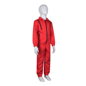 Disfraz de Mono Rojo para Niños, Disfraz de Casa del Dinero, Mono con Capucha y Manga Larga, Unisex, para Fiestas y Actuaciones - Product Image 2
