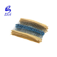 100 Buah 1/4W 1R ~ 22M 1% Resistor Film Logam Resistor Presisi Berbagai Macam Paket Kit Set Lot Resistor Bermacam-macam Kit Kapasitor Tetap