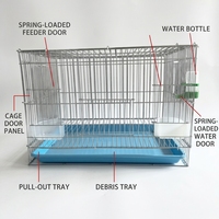 Cage à oiseaux de haute qualité, grande, robuste, en métal galvanisé, à paroi épaisse, habitat spacieux pour la reproduction, boîte anti-évasion