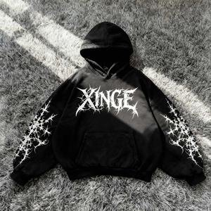 เสื้อฮู้ดดี้ผู้ชายทรงครอป โอเวอร์ไซส์ พิมพ์ลาย DTG ผ้าฝ้าย 100% สไตล์สตรีทแวร์ ล้างสีแบบแอซิดวอช ไหล่ตก ทรงบ็อกซี่ รุ่นใหม่ล่าสุดปี 2026 - Product Image 2