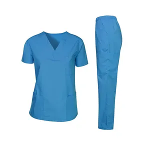 Высококачественная Регулируемая медицинская Униформа на шнурке, женский набор для скраба, медицинская униформа